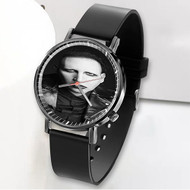 Onyourcases Marilyn Manson Custom Watch Awesome Unisex Black Classic Plastic Quartz Top Brand Watch for Men Women Premium with Gift Box Watches