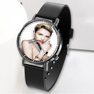 Onyourcases Miley Cyrus Photo Custom Watch Awesome Unisex Black Classic Plastic Quartz Top Brand Watch for Men Women Premium with Gift Box Watches