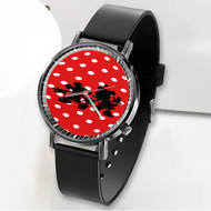 Onyourcases Minnie and Mickey Mouse Disney Poka Dot Custom Watch Awesome Unisex Black Classic Plastic Quartz Top Brand Watch for Men Women Premium with Gift Box Watches