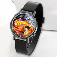 Onyourcases One Piece Pirate Warriors 2 Fire Hand Custom Watch Awesome Unisex Black Classic Plastic Quartz Top Brand Watch for Men Women Premium with Gift Box Watches