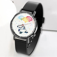 Onyourcases Panda Floating With Balloons Custom Watch Awesome Unisex Black Classic Plastic Quartz Top Brand Watch for Men Women Premium with Gift Box Watches