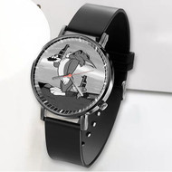Onyourcases Pistols at Dawn Tom and Jerry Custom Watch Awesome Unisex Black Classic Plastic Quartz Top Brand Watch for Men Women Premium with Gift Box Watches