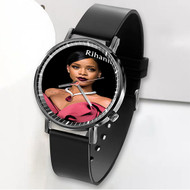 Onyourcases Rihanna Custom Watch Awesome Unisex Black Classic Plastic Quartz Top Brand Watch for Men Women Premium with Gift Box Watches