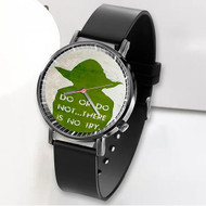 Onyourcases Star Wars Yoda Quotes Custom Watch Awesome Unisex Black Classic Plastic Quartz Top Brand Watch for Men Women Premium with Gift Box Watches