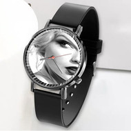 Onyourcases Taylor Swift Half Face Custom Watch Awesome Unisex Black Classic Plastic Quartz Top Brand Watch for Men Women Premium with Gift Box Watches