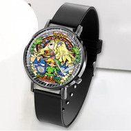 Onyourcases The Legend of Zelda Stained Glass Custom Watch Awesome Unisex Black Classic Plastic Quartz Top Brand Watch for Men Women Premium with Gift Box Watches