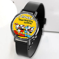 Onyourcases Cuphead Custom Watch Awesome Unisex Black Classic Plastic Quartz Watch for Men Women Top Brand Premium with Gift Box Watches