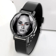 Onyourcases Demi Lovato Feat Lil Wayne Lonely Custom Watch Awesome Unisex Black Classic Plastic Quartz Watch for Men Women Top Brand Premium with Gift Box Watches