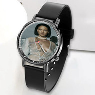 Onyourcases Rihanna Nude Custom Watch Awesome Unisex Black Classic Plastic Quartz Watch for Men Women Top Brand Premium with Gift Box Watches