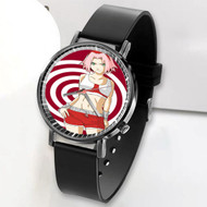 Onyourcases Sakura Haruno Naruto Custom Watch Awesome Unisex Black Classic Plastic Quartz Watch for Men Women Top Brand Premium with Gift Box Watches