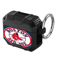 Onyourcases Boston Red Sox MLB Custom Personalized AirPods Case Shockproof Cover Awesome The Best Smart Protective Cover With Ring AirPods Gen 1 2 3 Pro Black Colors Bluetooth