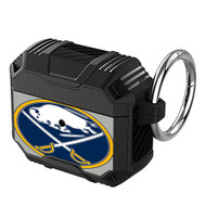 Onyourcases Buffalo Sabres NHL Custom Personalized AirPods Case Shockproof Cover Awesome The Best Smart Protective Cover With Ring AirPods Gen 1 2 3 Pro Black Colors Bluetooth