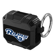 Onyourcases Los Angeles Rams NFL Art Custom Personalized AirPods Case Shockproof Cover Awesome The Best Smart Protective Cover With Ring AirPods Gen 1 2 3 Pro Black Colors Bluetooth