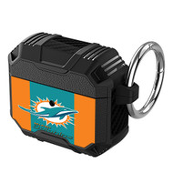 Onyourcases Miami Dolphins NFL Custom Personalized AirPods Case Shockproof Cover Awesome The Best Smart Protective Cover With Ring AirPods Gen 1 2 3 Pro Black Colors Bluetooth