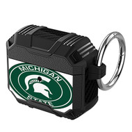 Onyourcases Michigan State Spartans Custom Personalized AirPods Case Shockproof Cover Awesome The Best Smart Protective Cover With Ring AirPods Gen 1 2 3 Pro Black Colors Bluetooth
