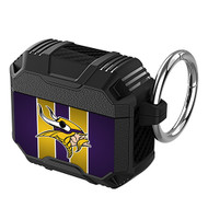 Onyourcases Minnesota Vikings NFL Art Custom Personalized AirPods Case Shockproof Cover Awesome The Best Smart Protective Cover With Ring AirPods Gen 1 2 3 Pro Black Colors Bluetooth