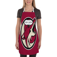 Onyourcases Arizona Coyotes NHL Art Custom Personalized Name Kitchen Apron Awesome With Adjustable Strap and Pockets For Cooking Baking Cheff Cafe Coffee Barista Bartender