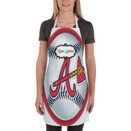 Onyourcases Atlanta Braves MLB Custom Personalized Name Kitchen Apron Awesome With Adjustable Strap and Pockets For Cooking Baking Cheff Cafe Coffee Barista Bartender