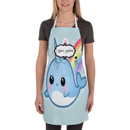 Onyourcases Cute Narwhal Custom Personalized Name Kitchen Apron Awesome With Adjustable Strap and Pockets For Cooking Baking Cheff Cafe Coffee Barista Bartender