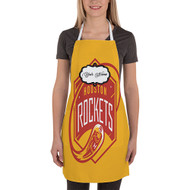 Onyourcases Houston Rockets NBA Art Custom Personalized Name Kitchen Apron Awesome With Adjustable Strap and Pockets For Cooking Baking Cheff Cafe Coffee Barista Bartender