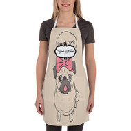 Onyourcases Pug Custom Personalized Name Kitchen Apron Awesome With Adjustable Strap and Pockets For Cooking Baking Cheff Cafe Coffee Barista Bartender