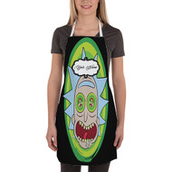 Onyourcases rick and morty face Custom Personalized Name Kitchen Apron Awesome With Adjustable Strap and Pockets For Cooking Baking Cheff Cafe Coffee Barista Bartender