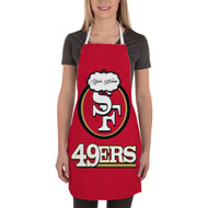 Onyourcases San Francisco 49ers NFL Art Custom Personalized Name Kitchen Apron Awesome With Adjustable Strap and Pockets For Cooking Baking Cheff Cafe Coffee Barista Bartender