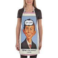 Onyourcases Alfred E Neuman Custom Personalized Name Kitchen Apron With Awesome Adjustable Strap and Pockets For Cooking Baking Cheff Cafe Coffee Barista Bartender