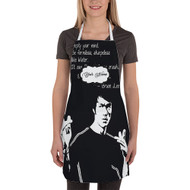 Onyourcases Bruce Lee Quotes Custom Personalized Name Kitchen Apron With Adjustable Awesome Strap and Pockets For Cooking Baking Cheff Cafe Coffee Barista Bartender