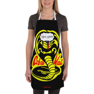 Onyourcases Cobra Kai Custom Personalized Name Kitchen Apron With Adjustable Awesome Strap and Pockets For Cooking Baking Cheff Cafe Coffee Barista Bartender