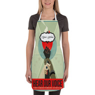 Onyourcases Hear Our Voice Women s March Custom Personalized Name Kitchen Apron With Adjustable Awesome Strap and Pockets For Cooking Baking Cheff Cafe Coffee Barista Bartender