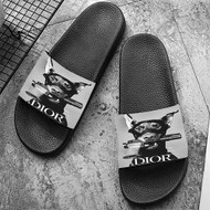 Onyourcases Doberman Gun Fashion Custom Adults Slippers Flip-flops Shoes Shoes Adults' Black/White Slippers Non Slip Slippers