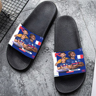 Onyourcases France World Cup 2022 Custom Adults Slippers Flip-flops Shoes Shoes Adults' Black/White Slippers Non Slip Slippers