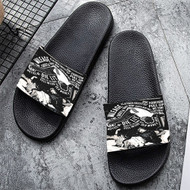 Onyourcases Playboi Carti Die Lit Custom Adults Slippers Flip-flops Shoes Shoes Adults' Black/White Slippers Non Slip Slippers