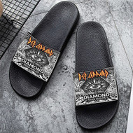 Onyourcases Def Leppard Diamond Star Halos Custom Adults Slippers Flip-flops Shoes Shoes Adults Black And White Slippers Non Slip Slippers