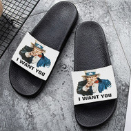 Onyourcases I Want You Poster Custom Adults Slippers Flip-flops Shoes Shoes Adults Black And White Slippers Non Slip Slippers