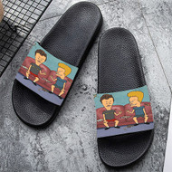 Onyourcases Mike Judge s Beavis and Butt Head Custom Adults Slippers Flip-flops Shoes Shoes Adults Black And White Slippers Non Slip Slippers