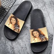 Onyourcases Selena Quintanilla Custom Adults Slippers Flip-flops Shoes Shoes Adults Black And White Slippers Non Slip Slippers