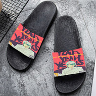 Onyourcases Yeah Yeah Yeahs Tell Me What Rockers To Swallow Custom Adults Slippers Flip-flops Shoes Shoes Adults Black And White Slippers Non Slip Slippers