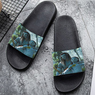 Onyourcases Jake and Neytiri Avatar The Way of Water Custom Adults Slippers Flip-flops Shoes Shoes Adults Black And White Slippers Non Slip Slippers