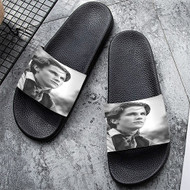 Onyourcases Christian Bale Young Custom Adults Slippers Flip-flops Shoes Shoes Adults Black And White Slippers Non Slip Slippers