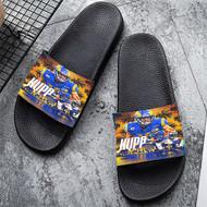 Onyourcases Cooper Kupp LA Rams Custom Adults Slippers Flip-flops Shoes Shoes Adults Black And White Slippers Non Slip Slippers