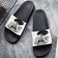 Onyourcases Evangeline Lilly Custom Adults Slippers Flip-flops Shoes Shoes Adults Black And White Slippers Non Slip Slippers