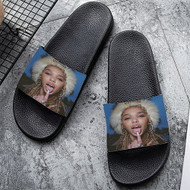 Onyourcases FKA twigs CAPRISONGS Custom Adults Slippers Flip-flops Shoes Shoes Adults Black And White Slippers Non Slip Slippers