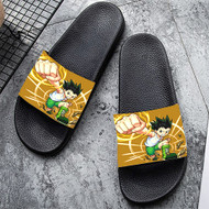 Onyourcases Gon Freecss Hunter x Hunter Custom Adults Slippers Flip-flops Shoes Shoes Adults Black And White Slippers Non Slip Slippers