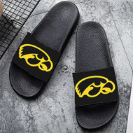 Onyourcases Iowa Hawkeyes Football Custom Adults Slippers Flip-flops Shoes Shoes Adults Black And White Slippers Non Slip Slippers