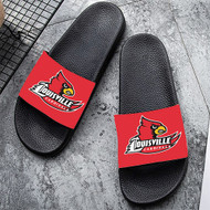 Onyourcases Louisville Cardinals Custom Adults Slippers Flip-flops Shoes Shoes Adults Black And White Slippers Non Slip Slippers