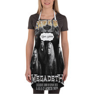 Onyourcases Megadeth Leyendas Del Rock 2023 Tour Custom Personalized Name Kitchen Apron With Adjustable Awesome Strap and Pockets For Cooking Baking Cheff Cafe Coffee Barista Bartender