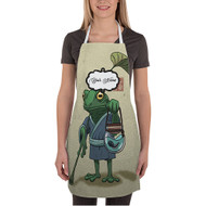 Onyourcases A Frog and His Son Custom Personalized Name Kitchen Apron With Adjustable Awesome Strap and Pockets For Cooking Baking Cheff Cafe Coffee Barista Bartender