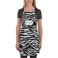 Onyourcases Zebra Skin Custom Personalized Name Kitchen Apron Best Brand With Adjustable Awesome Strap Pockets For Cooking Cafe Baking Cheff Coffee Barista Bartender